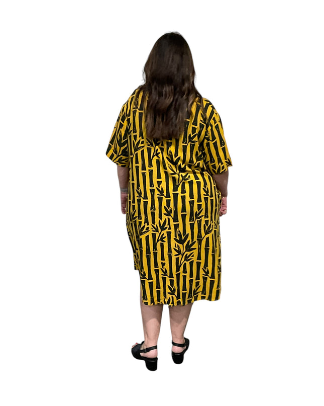 Rayon Button-Down Shirt Dress