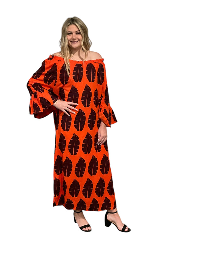 Off-Shoulder Rayon Maxi Dress