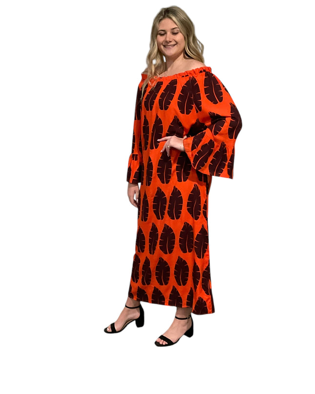 Off-Shoulder Rayon Maxi Dress