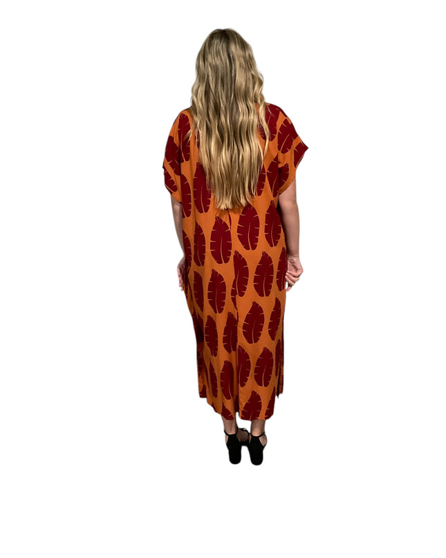 V-Neck Kaftan Long Dress