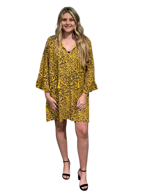 Rayon Drawstring Short Dress