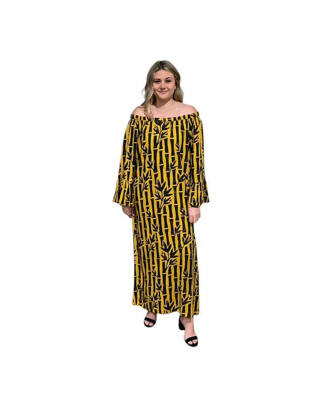 Off-Shoulder Rayon Maxi Dress