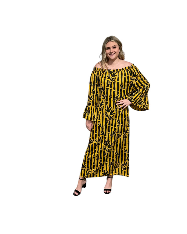 Off-Shoulder Rayon Maxi Dress