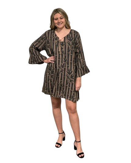 Rayon Drawstring Short Dress