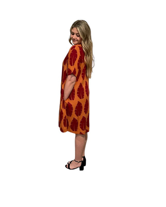 Rayon Button-Down Shirt Dress