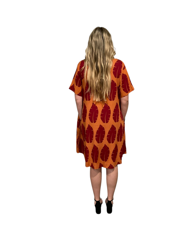Rayon Button-Down Shirt Dress