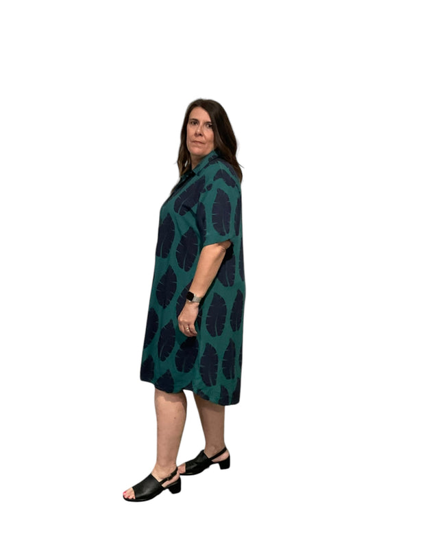 Rayon Button-Down Shirt Dress