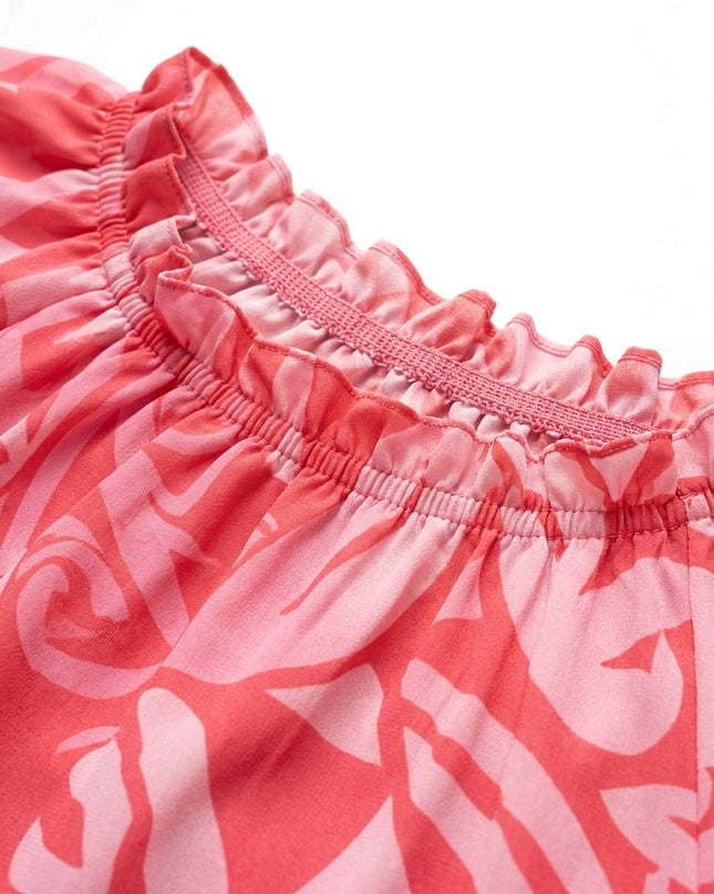 Maxi Dress — Ruffle Neckline Detail | Generated by Modelize