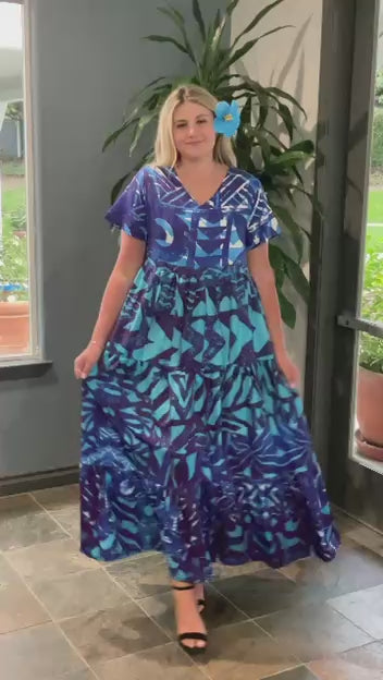 CHIFFON EMPIRE WAIST MAXI DRESS
