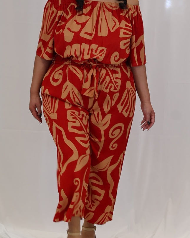 Plus Size Off-Shoulder Jumpsuit