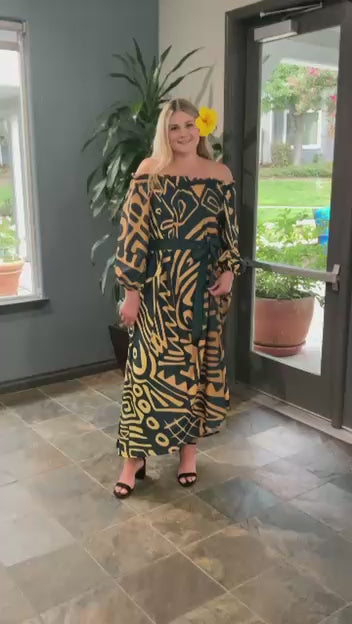 Chiffon Off-Shoulder Maxi Dress