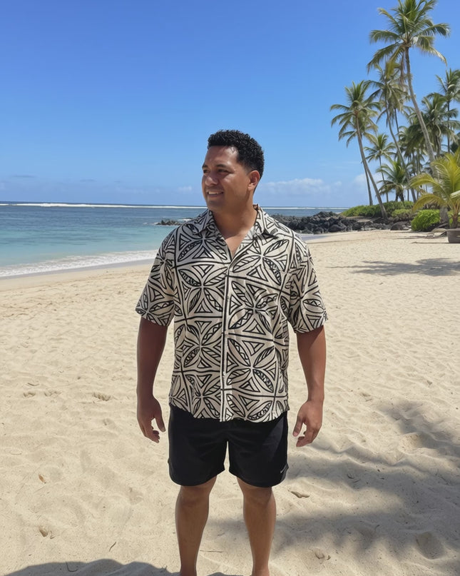 Men's Tribal Print Rayon Shirt