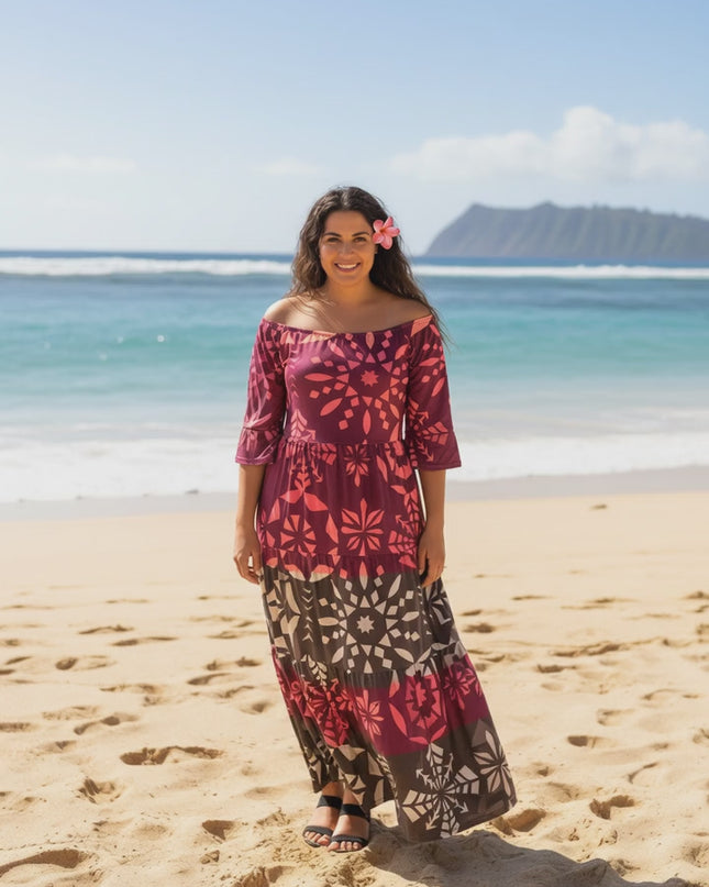 Multicolor Polyester Maxi Dress