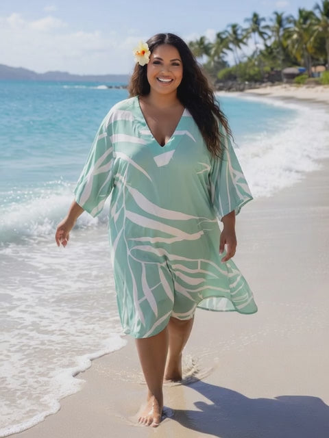 Island Luxe Plus Size Rayon V-Neck Dress