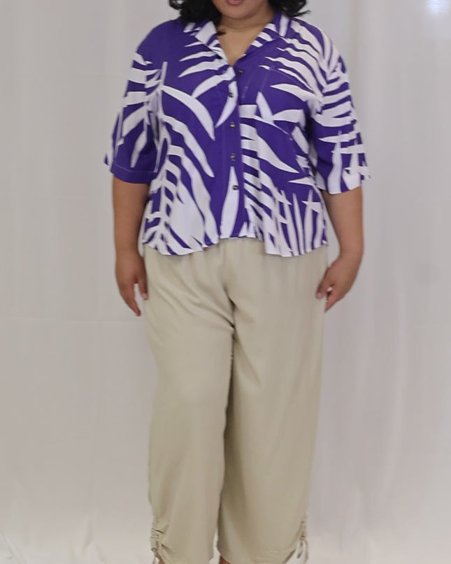 Fern Print Rayon Shirt Top
