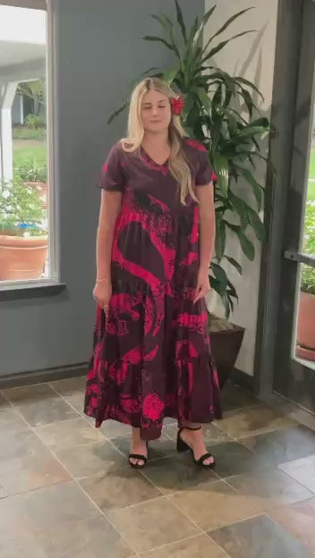 CHIFFON EMPIRE WAIST MAXI DRESS