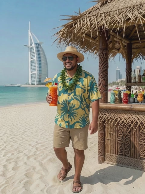 Men's Tropical Hibiscus Rayon Shirt