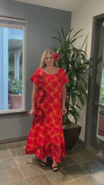Red Cotton Fishtail Dresss