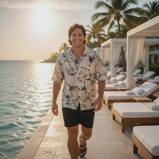 HIBISCUS PRINT MEN'S SHIRT