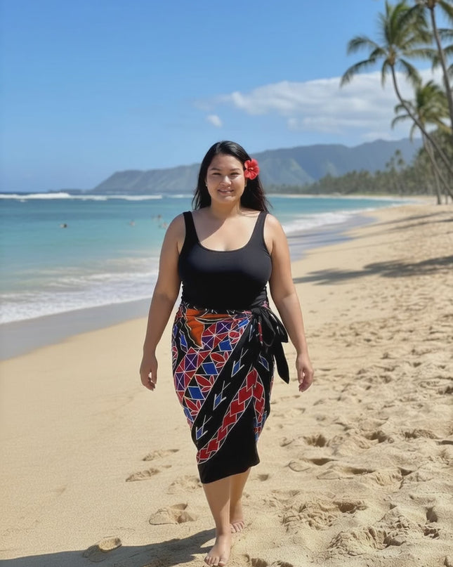 Tropical Print Rayon Sarong - One Size Beach Wrap