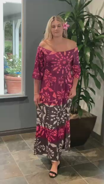 Multicolor Polyester Maxi Dress