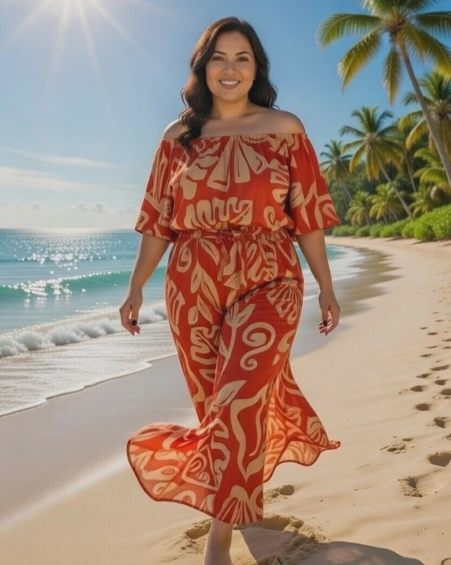 Plus Size Off-Shoulder Jumpsuit